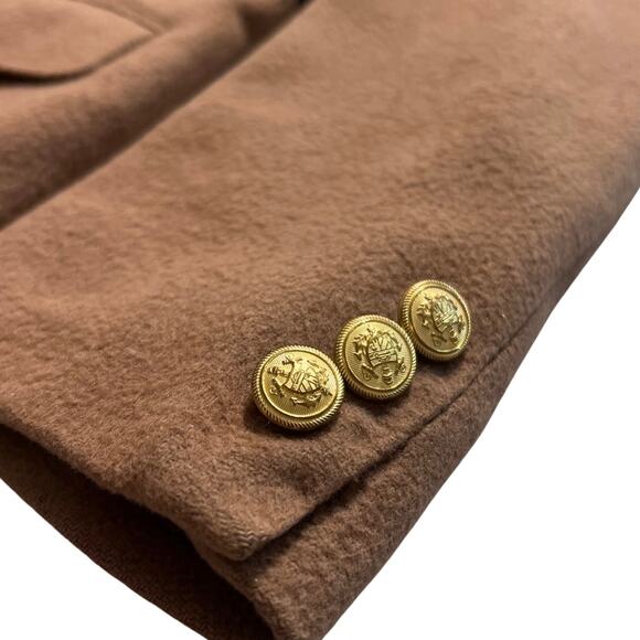 Vintage 80s Cashmere Camel Blazer Grey Plaid Midi Skirt Suit size 6 Van Julian - Picture 8 of 16